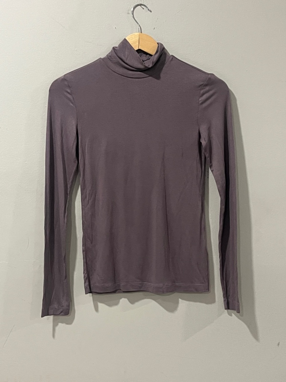 H&M Women's Long Sleeve Turtleneck Top - Plum Gray